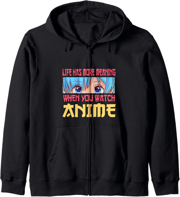 When You Watch Anime Zitat Japanisches Manga Mädchen Teens Frauen Kapuzenjacke