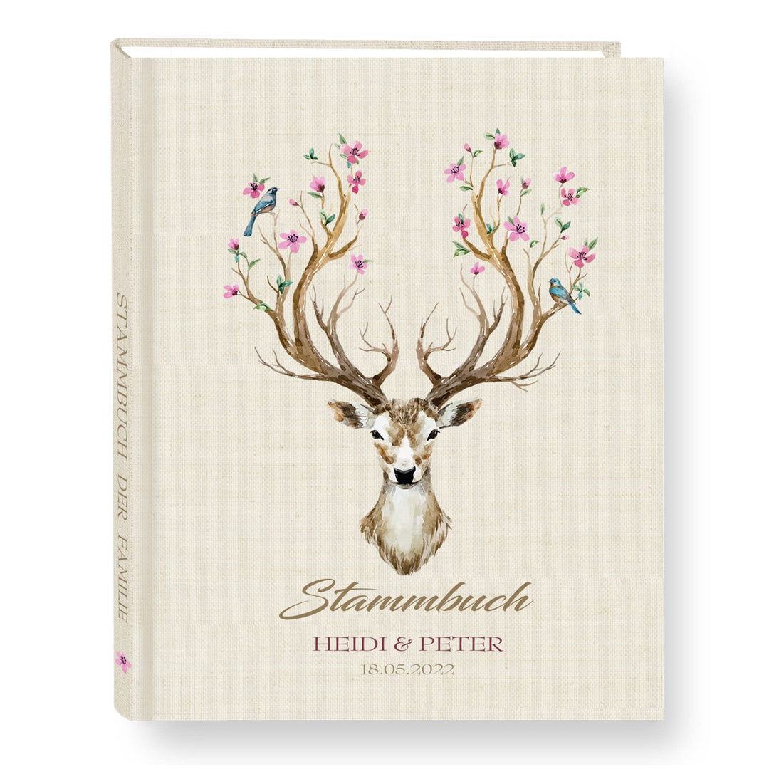 Stammbuch der Familie personalisiert Chifre beige A4 ca. 24 x 31 cm Familienstammbuch Stammbücher Hi