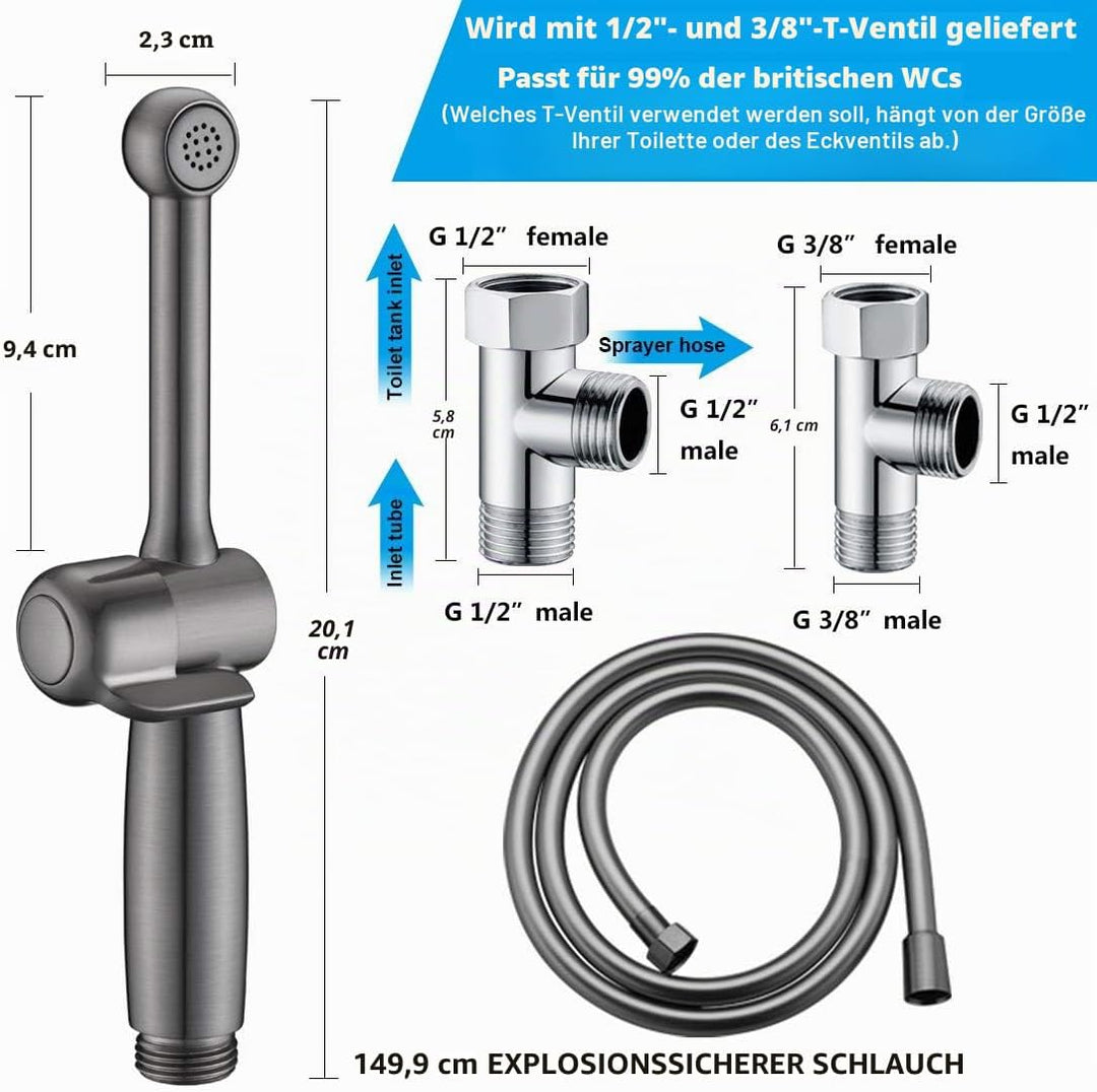 Bidet Handbrause Set SonTiy Toilette Bad Bidet Aufsatz Waschen Duschkopf mit Einstellbarem Druck &Ha