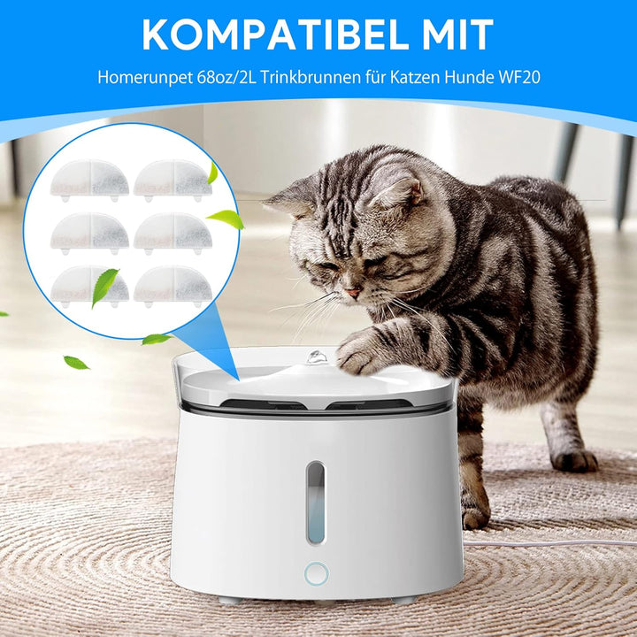 MyfatBOSS Katzenbrunnen Filter,10+10 Stück Sparpaket,Trinkbrunnen Filter für 68oz/2L Trinkbrunnen，fü