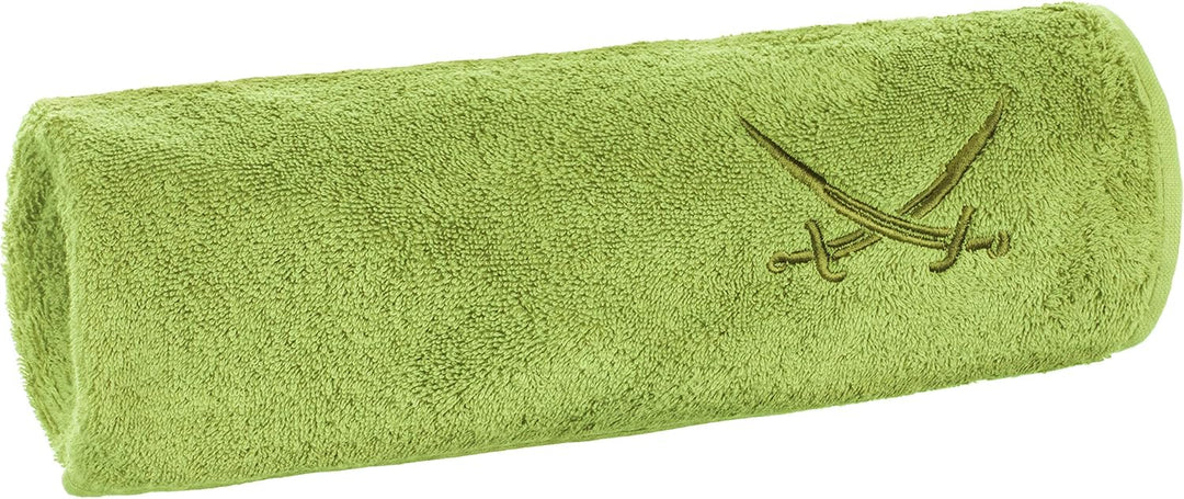 Sansibar Badetuch 90x180 cm 100% Baumwolle mit gesticktem Säbel Logo Strandtuch Saunatuch Grün Einze