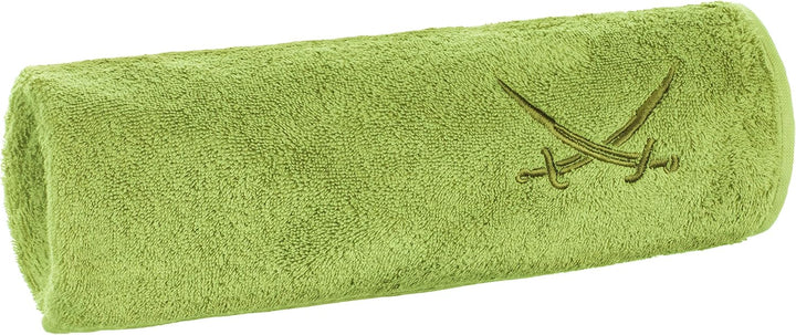 Sansibar Badetuch 90x180 cm 100% Baumwolle mit gesticktem Säbel Logo Strandtuch Saunatuch Grün Einze