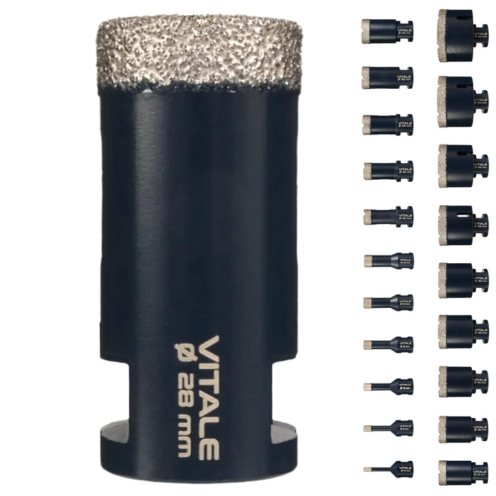 Vitale Diamant Fliesenbohrer M14 Segmenthöhe 11mm | Pro Diamantbohrer Lochsäge für Fliesen Keramik M