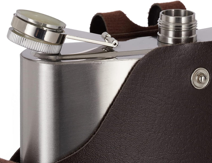 2 x Flachmann aus Edelstahl, XXL, hochwertige Taschenflasche zum Umhängen, 1,8l Fassungsvermögen, Pa