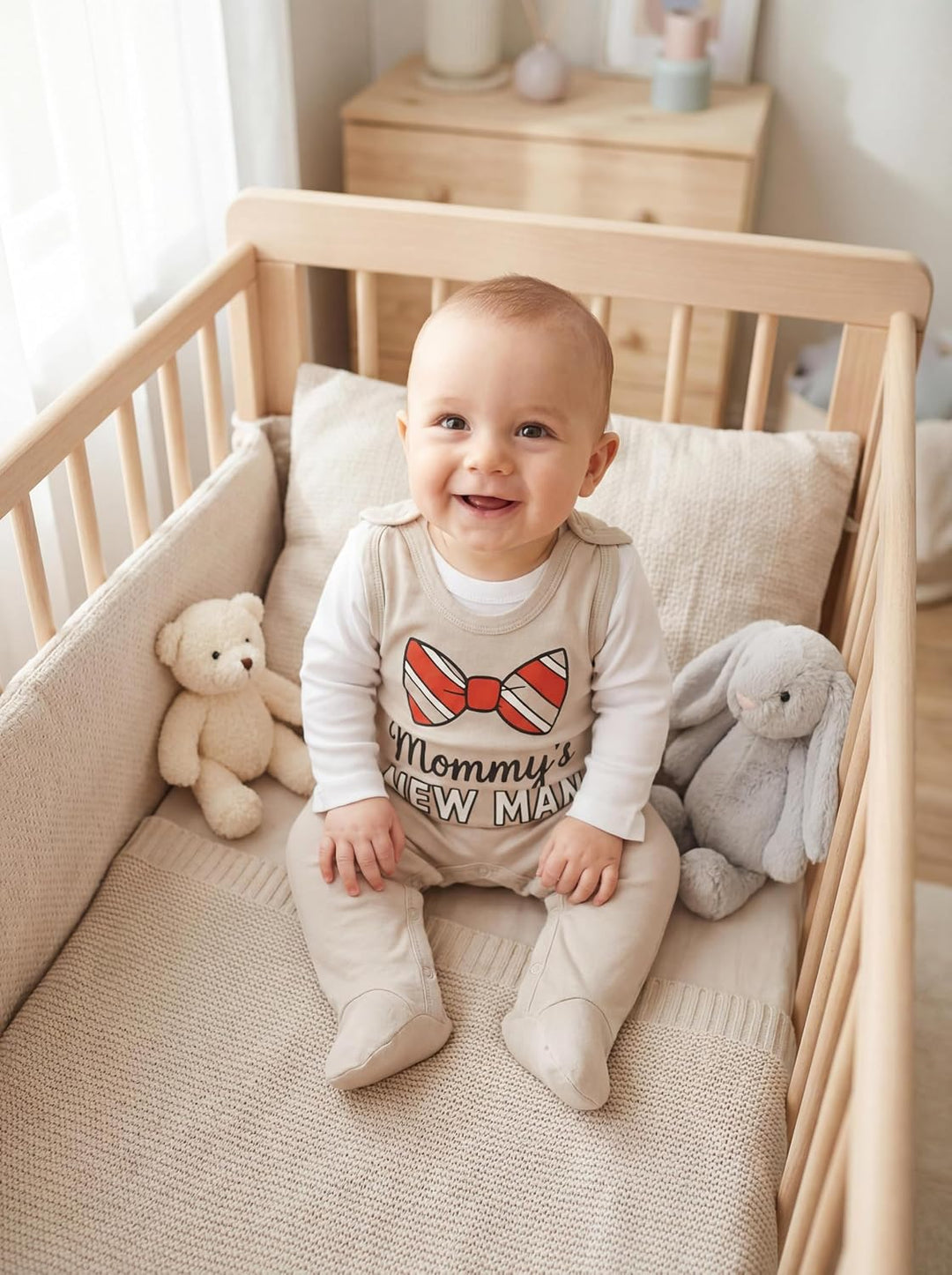 TupTam Baby Unisex Strampler mit Aufdruck Spruch 5er Pack 62 Junge, 62 Junge