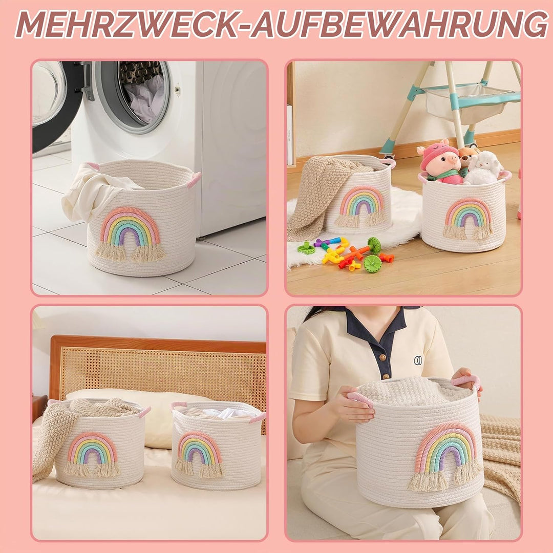 Aufbewahrungskörb für Spielzeug, Korb Kinderzimmer Aufbewahrungskorb Wickeltisch Organizer Gewebtem