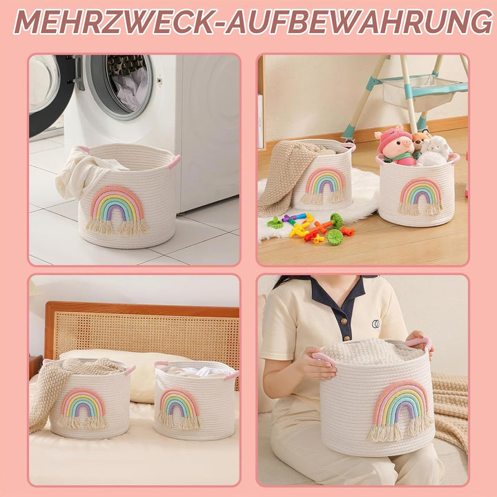 Aufbewahrungskörb für Spielzeug, Korb Kinderzimmer Aufbewahrungskorb Wickeltisch Organizer Gewebtem