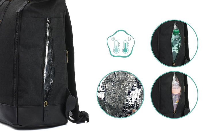 Fillikid Wickelrucksack Berlin | Baby Wickelrucksack mit Kinderwagenbefestigung | Wickeltasche Rucks