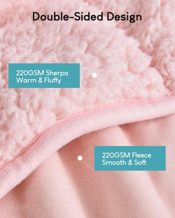Cottonblue Sherpa-Fleece-Gewichtsdecke, 120 cm x 180 cm, 7 kg, für Doppelbett, Plüsch-Bettdecke für