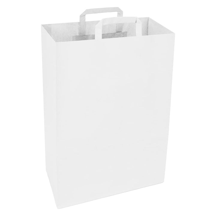 verpacking Papiertragetasche mit Flachhenkel 45 x 32 x 16 cm Weiss - Papiertüten Bio Papiertasche Kr