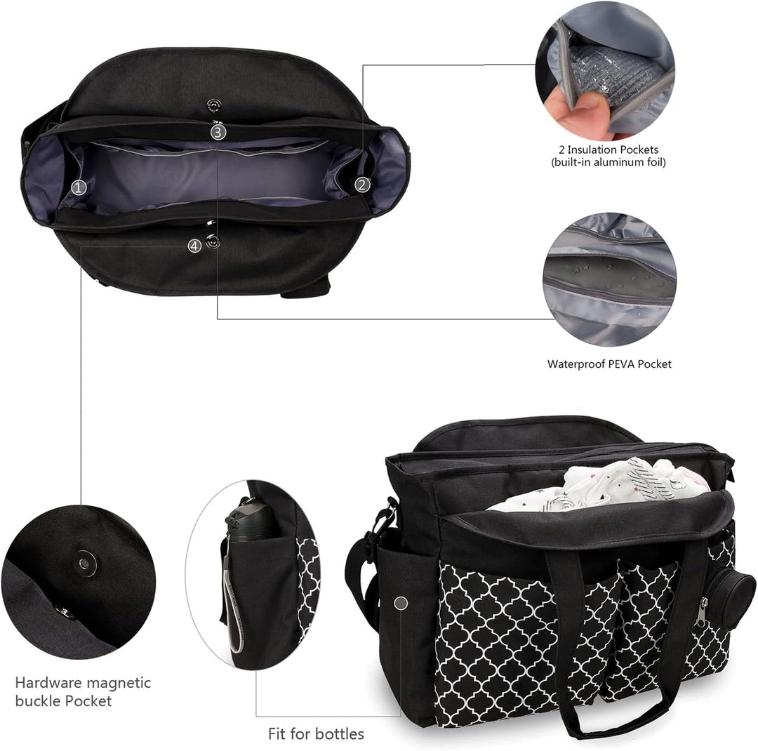 Wickeltasche Tote Baby Wickeltasche Grosse Babytaschen für Mama mit Wickelstation Multifunktions Rei
