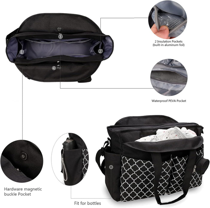 Wickeltasche Tote Baby Wickeltasche Grosse Babytaschen für Mama mit Wickelstation Multifunktions Rei