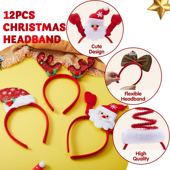 JOYIN Weihnachts-Stirnbänder, Kopfbedeckung, Zubehör für Damen, Herren, Kinder, Weihnachten, Partys,