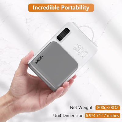 Mini Beamer, XIWBSY 9500 Lumen Bluetooth Beamer 1080P Unterstützt, 5G WiFi LED Heimkino Portable Pro