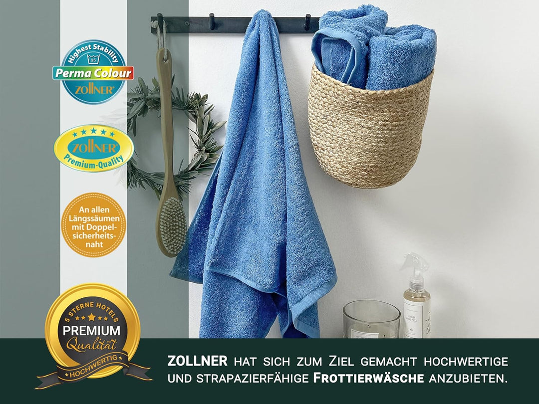 ZOLLNER 6er Set Handtücher, 50x100 cm, Baumwolle, Kochfest, royal 50 x 100 cm Royal, 50 x 100 cm Roy