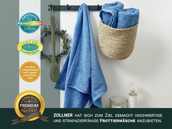 ZOLLNER 6er Set Handtücher, 50x100 cm, Baumwolle, Kochfest, royal 50 x 100 cm Royal, 50 x 100 cm Roy