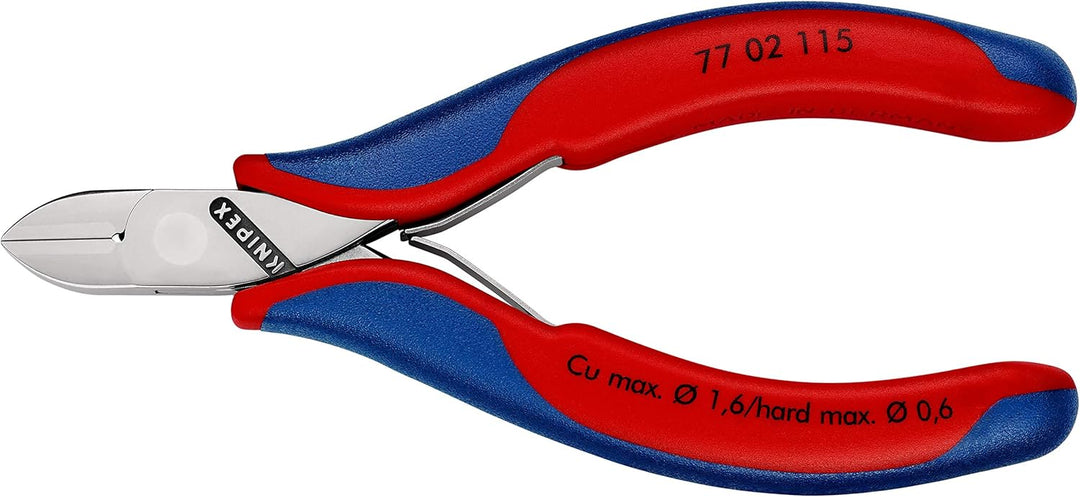 Knipex Elektronik-Seitenschneider mit Mehrkomponenten-Hüllen 115 mm (SB-Karte/Blister) 77 02 115 SB