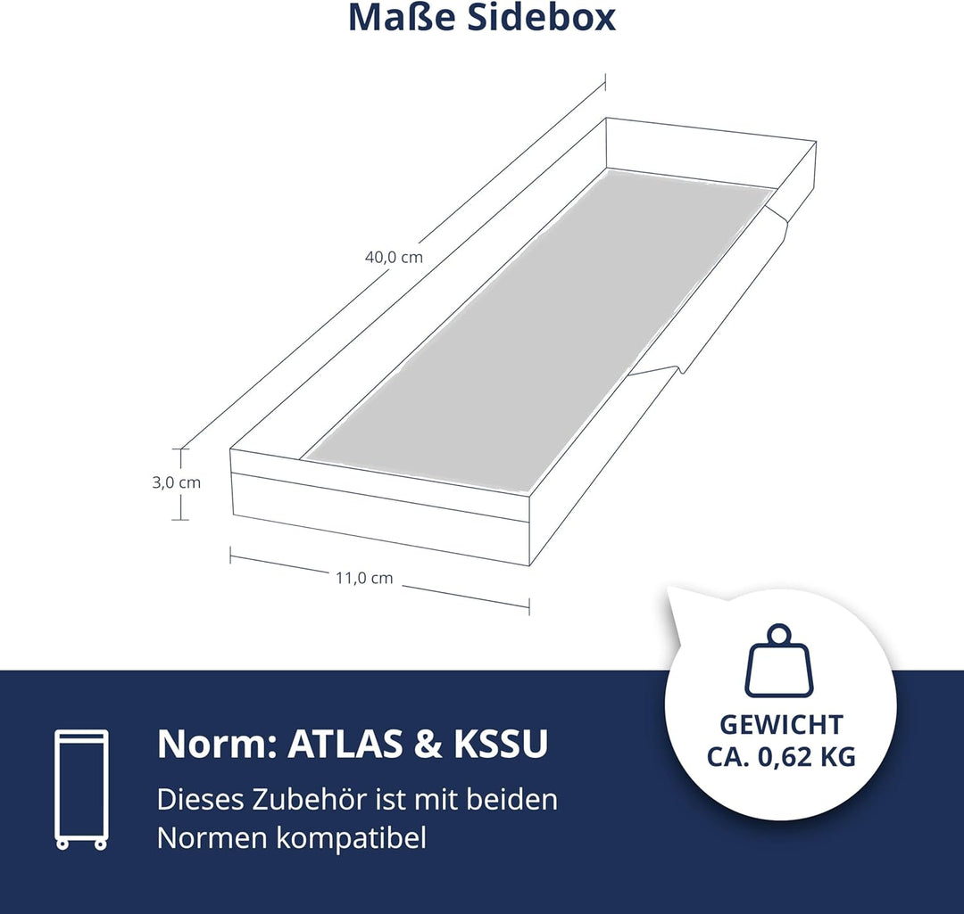 VanDeBord Flugzeugtrolley Sidebox 400x30 (inkl. Barmatte), Zubehör für Flugzeugtrolleys, Airline Tro