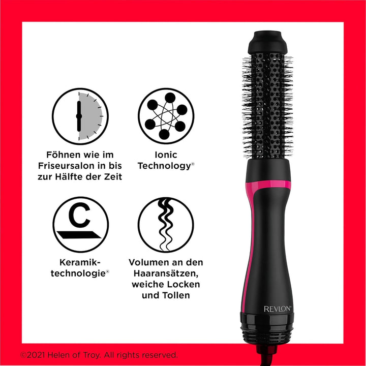 Revlon One-Step-Style-Booster – Rundbürstenföhn und Styler, 38-mm-Rundbürste (Thermoborsten, keramik