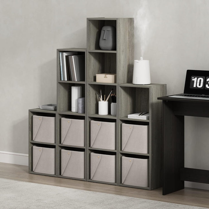 Furinno Pasir 4-Tier-Bücherregal mit offenem Regal, französischer Eiche Französische Eiche 23.7 x 30