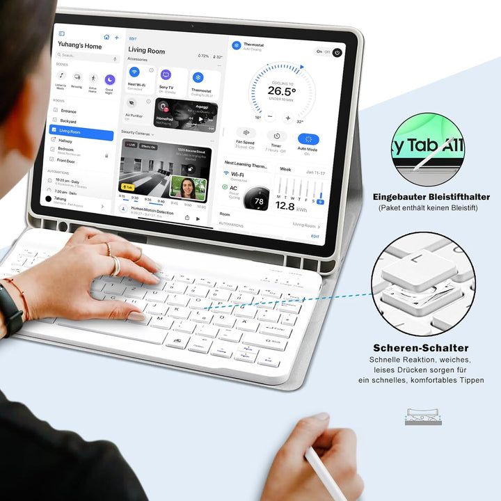 Tastatur Hülle für Samsung Galaxy Tab A11+ 2025 (SM-X230)/Tab A9+ 2023 (SM-X210),Magnetische Abnehmb