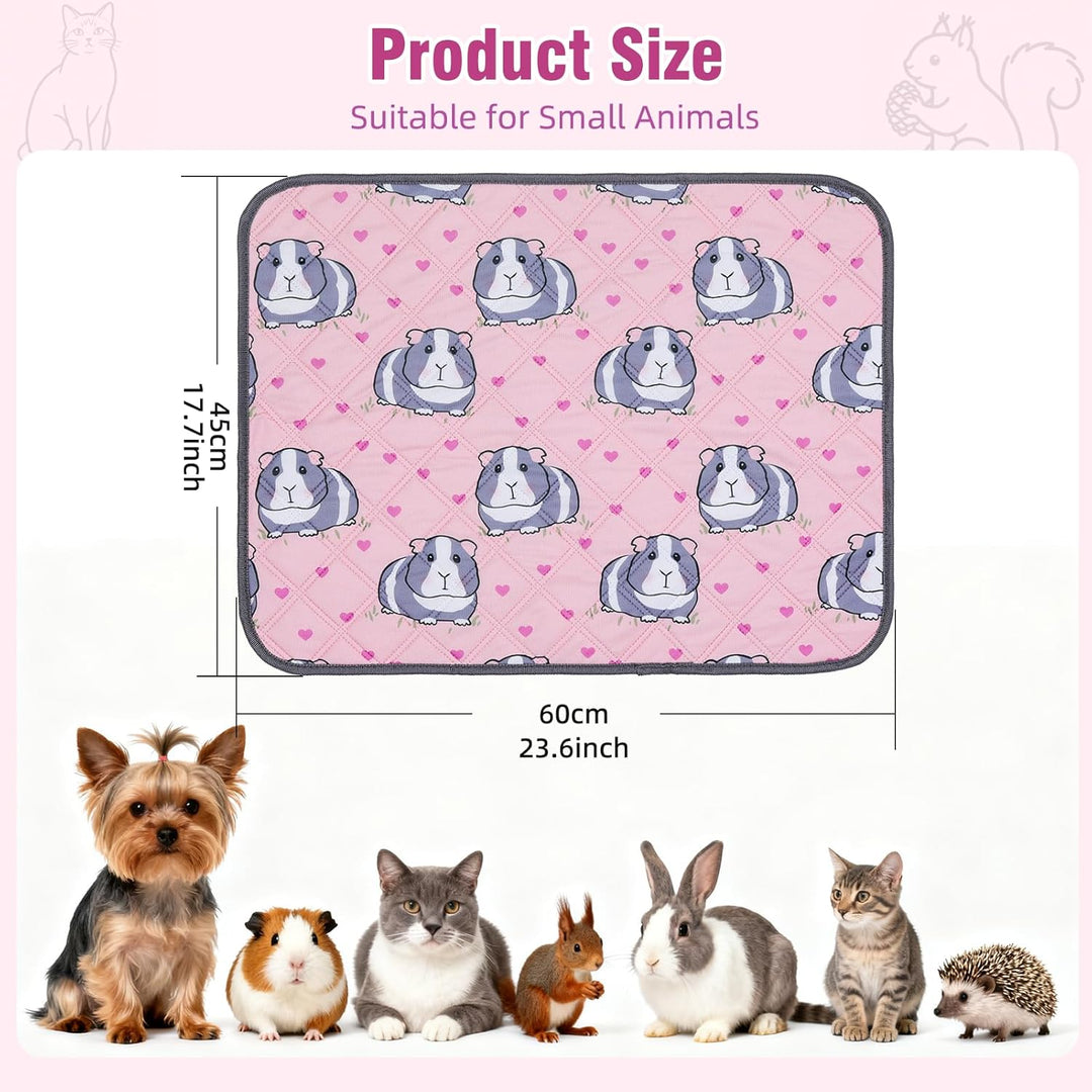 2 Stück PIPI Pads 60x45cm für Meerschweinchen, wasserdichte & rutschfeste Unterlage mit 4 Lagen, sup