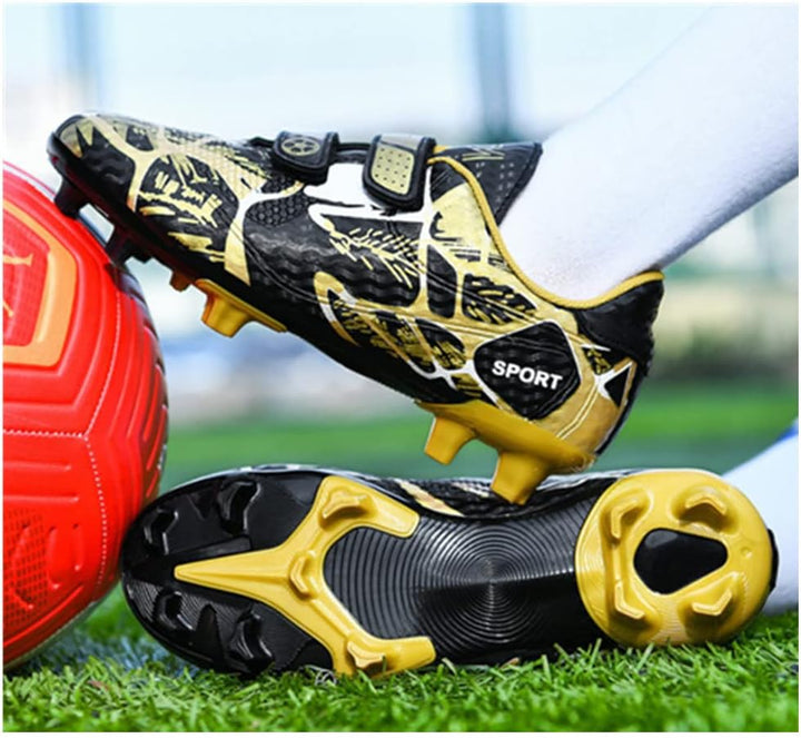 Agnueuty Fussballschuhe mit Stollen für Jungen Mädchen Athletics Football Schuhe Laceless Leichtathl