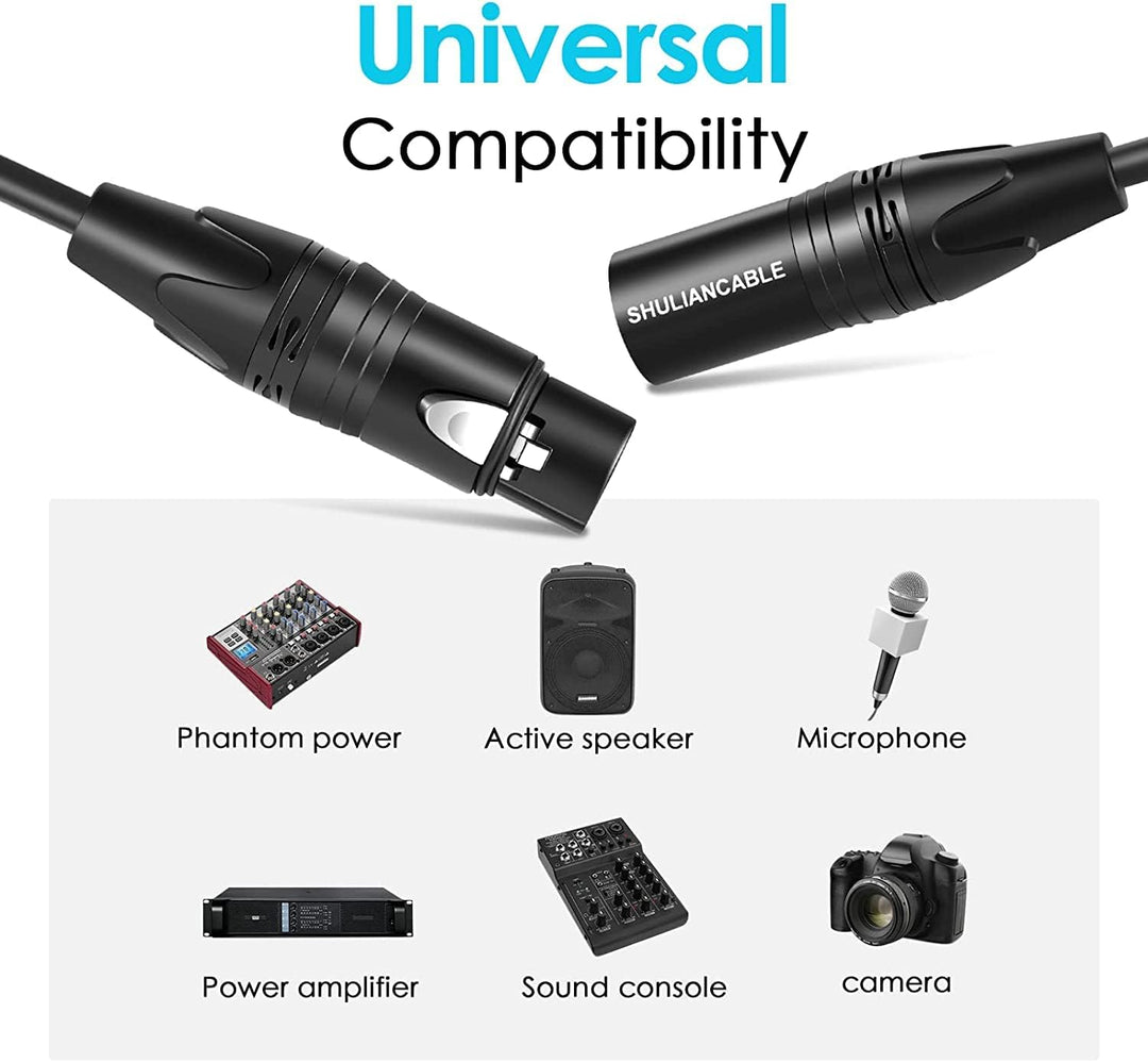 SHULIANCABLE Mikrofonkabel XLR Kabel, XLR Stecker auf XLR Buchse, Mikrofonkabel für Mikrofon, Verstä