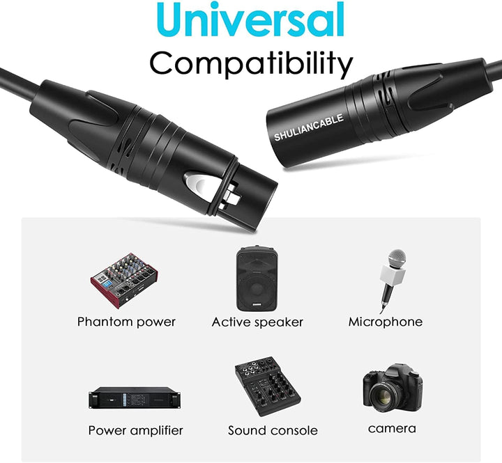 SHULIANCABLE Mikrofonkabel XLR Kabel, XLR Stecker auf XLR Buchse, Mikrofonkabel für Mikrofon, Verstä