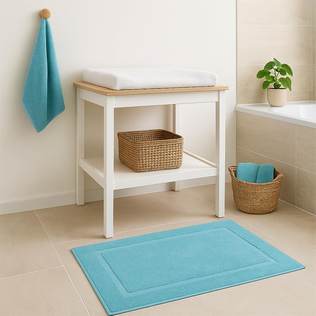 Betz Badvorleger Premium 10 Stück 50×70 cm – Badematte aus 100% Baumwolle (ca. 650 g/m²), saugstark