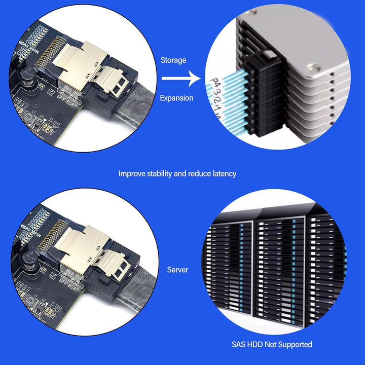 PCIe 3.0 Erweiterungskarte mit SAS36 PIN SFF 8087 Ausgang, 6 Gbit/s-Übertragung, Weitgehend Kompatib