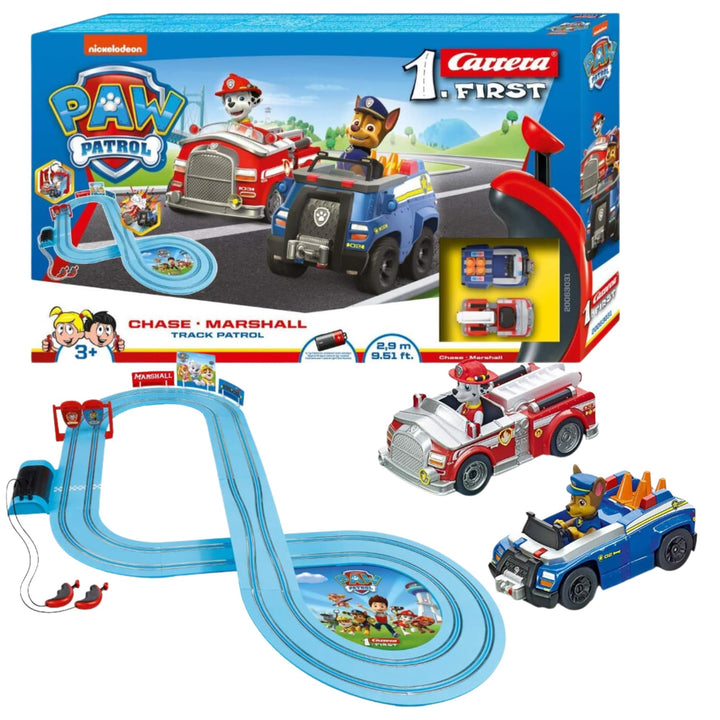 Carrera 20063031 FIRST PAW PATROL Track Patrol 2,4m Rennstrecken-Set | 2 ferngesteuerte Fahrzeuge mi