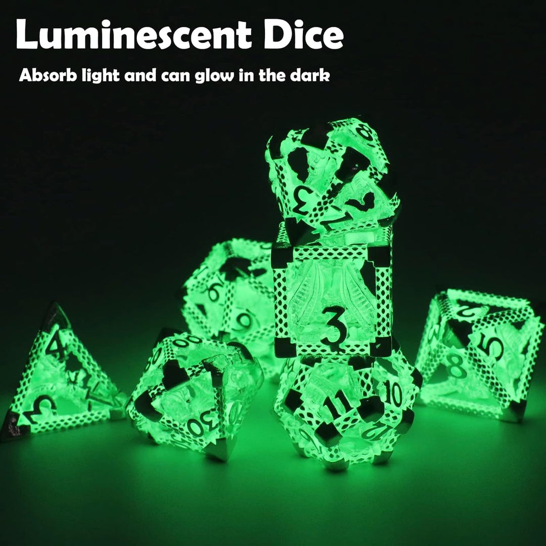 DND Würfel Set Polyhedrische Würfelset Hollow Imprisoned Drachen Würfel D&D Spielwürfel für Dungeons