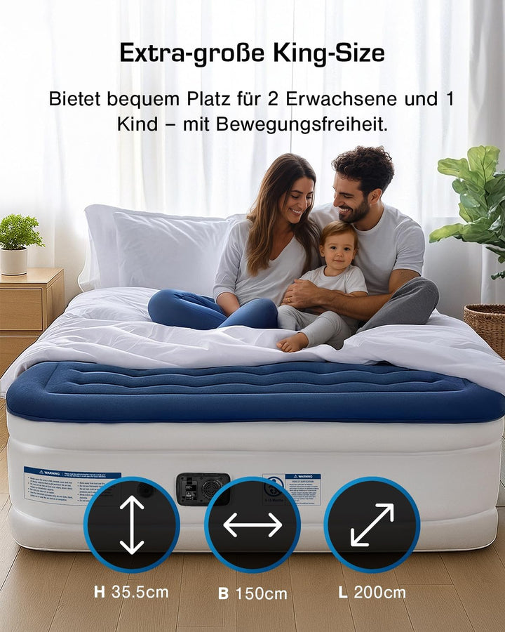 Active Era Luxus Doppel Luftbett – selbstaufblasendes Gästebett mit eingebauter, elektrischer Pumpe,