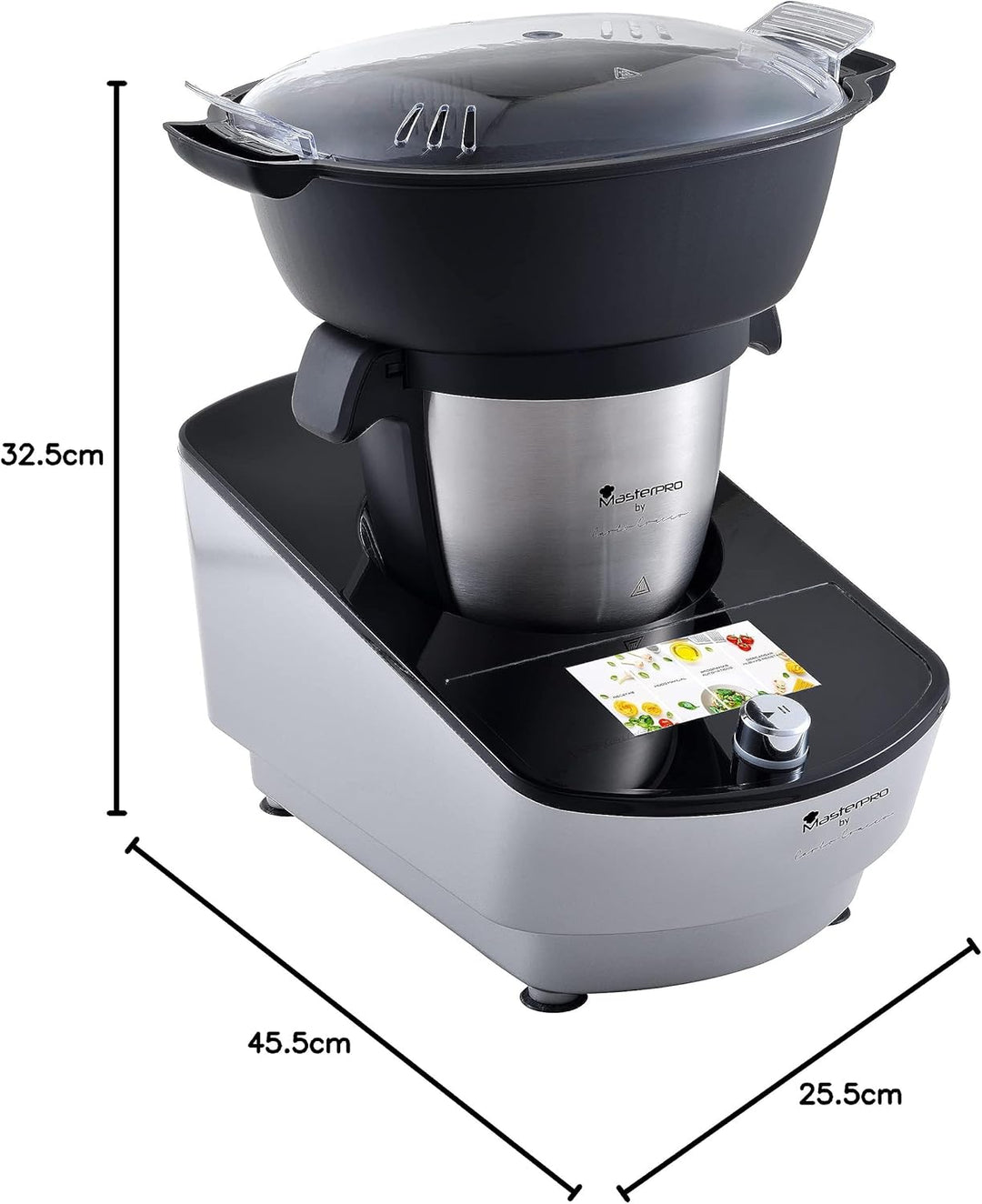 MasterPRO BY CARLO CRACCO - Küchenmaschine 1000W 3.5L - 12 Programme - LED Touch Control - Multifunk