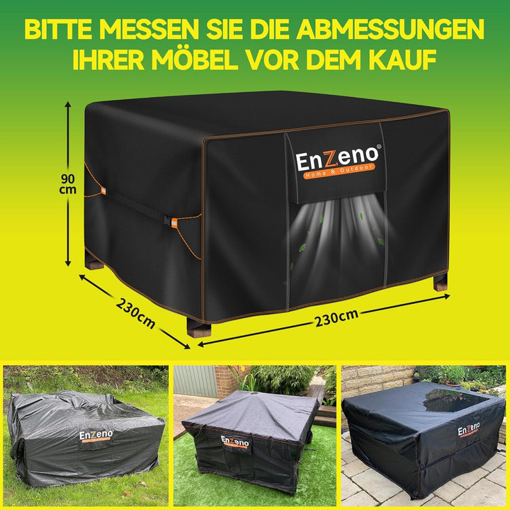 Enzeno Gartenmöbel Abdeckung Wasserdicht,Winterfest Abdeckplane Gartenmöbel,420D Oxford Gewebe Schut