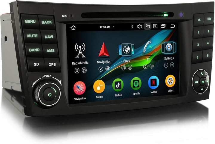 Erisin Android 14 DAB+ Autoradio 4GB+64GB Acht-Kern mit GPS Navigation Für Mercedes Benz E-Klasse W2