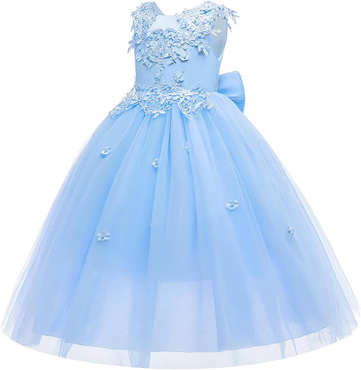 LOLANTA Festliches Kleid Mädchen, Prinzessin Kleider Mädchen Hochzeit, Rosa/Weiss/Blaues Tüllkleid f