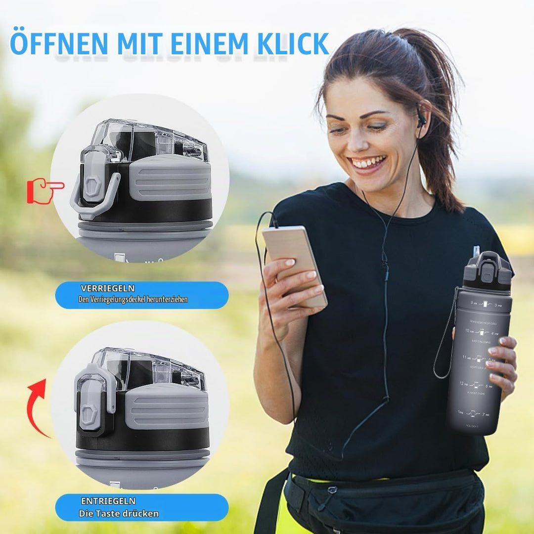 Trinkflasche 1L/500ml/ 700ml/1500ml Sportflasche, BPA-frei Tritan Trinkflasche Sport Auslaufsicher m