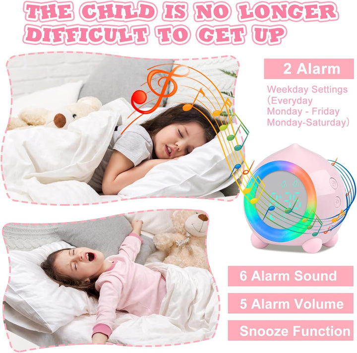 Kinderwecker Digitaler,Wecker Digital Sonnenaufgangssimulator Kinderwecker für Mädchen Jungen mit Bu
