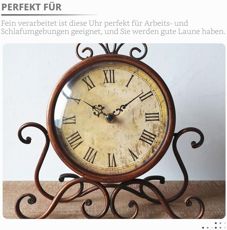 iplusmile Stumme Tischuhr Vintage-kaminuhr Für Wohnzimmer Schlafzimmer Keine Batterie Hochwertige Ma
