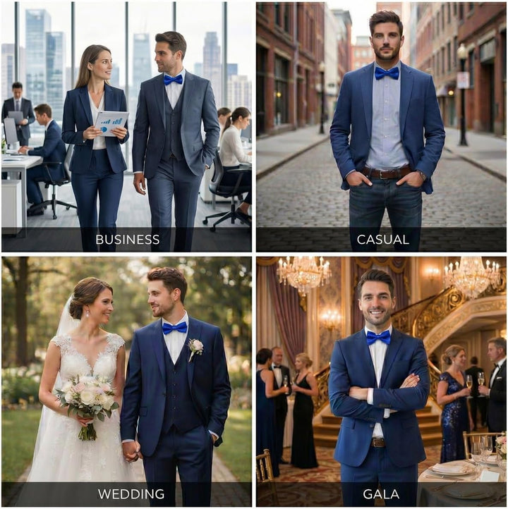 TigerTie Herren Selbstbinder Satin Fliege + Aufbewahrungsbox Blau Royalblau Leuchtblau, Blau Royalbl