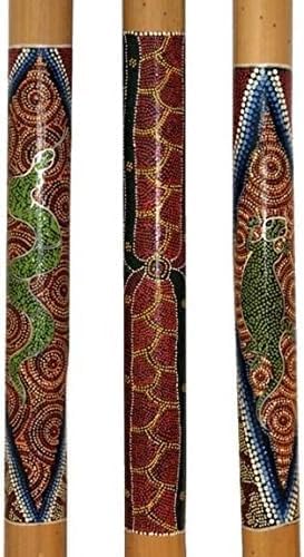 Wogeka - 80 cm Regenmacher - Rainstick Rainmaker aus Bambus mit Dot-Paint Bemalung Musik Meditation