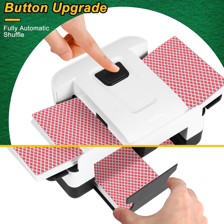 Kartenmischmaschine Elektrische, USB-aufladbarer Spielkartenmischer für 1–2 Kartendecks, geräuscharm