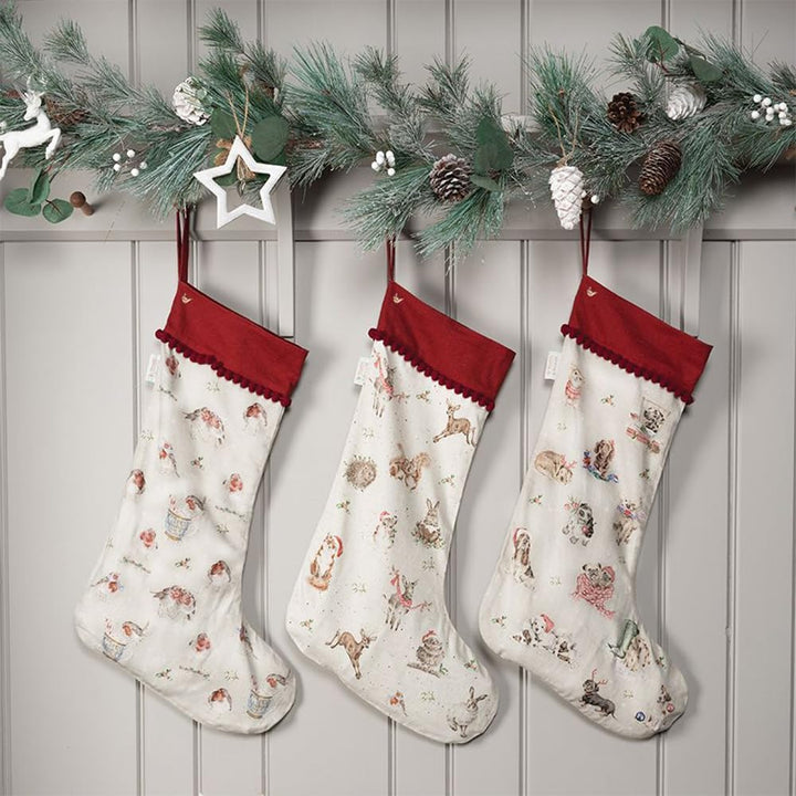 Wrendale Designs Hannah Dale Weihnachtsstrumpf mit Weihnachtsstrumpf, 220 x 600 mm Season's Tweeting