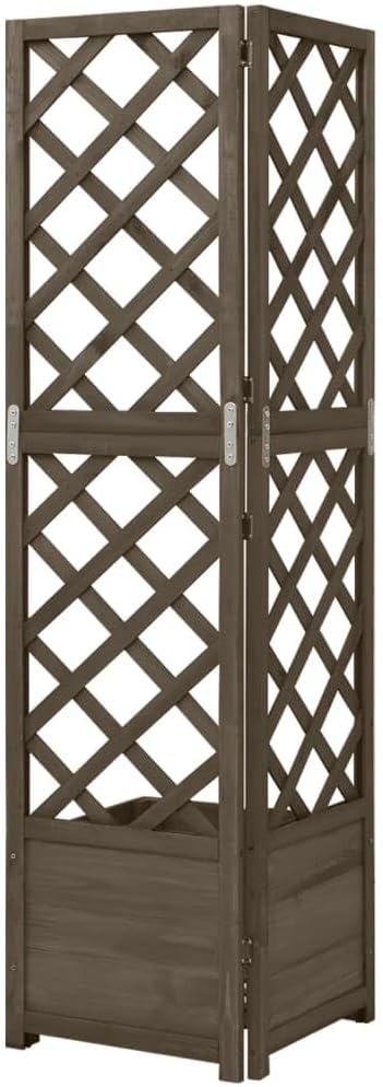 vidaXL Tannenholz Massiv Eck Spalier mit Pflanzkasten Rankgitter Rankhilfe Gartenspalier Blumenkübel