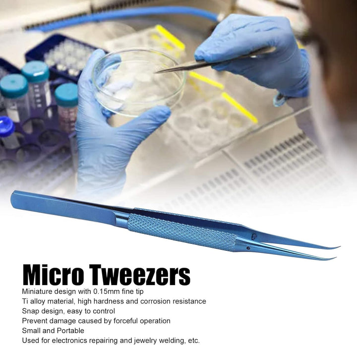 Micro Pinzette Ti-Legierung wissenschaftliche Ausbildung Mikroskop Flying Wire Pinzette Punkt 0,15 M