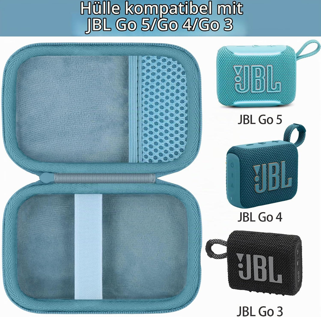 co2CREA Hart Reise Schutz Hülle Etui Tasche für JBL GO 4 /JBL GO 3 Eco/JBL GO 3 Ultra tragbarer Blue