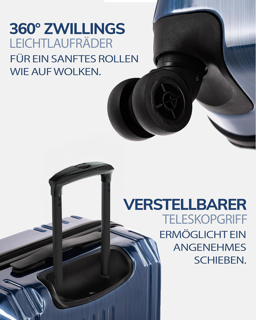 FERGÉ Kofferset 3 teilig Hartschale TSA-Zahlenschloss Cannes Reisekoffer Trolley-Set (Handgepäck, L,