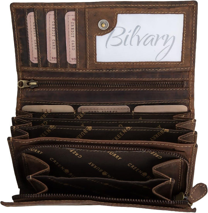 Greenburry Vintage Geldbörse Leder 18,5 cm Braun, Braun